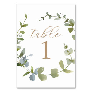 Eucalyptus Greenery Baby Shower Table Number