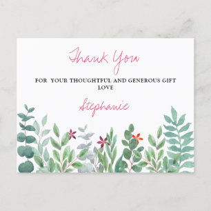  Eucalyptus Greenery Baby Shower Thank You  Postca Postcard