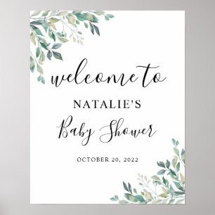 Eucalyptus Greenery Baby Shower Welcome Sign