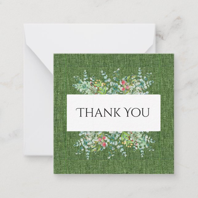 Eucalyptus Greenery Birthday Thank You  Card (Front)