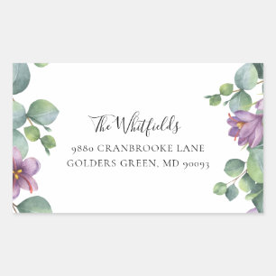 Eucalyptus Greenery Bloom Return Address Rectangular Sticker