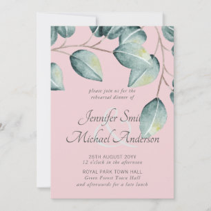Eucalyptus Greenery Blush Pink Navy Blue Wedding