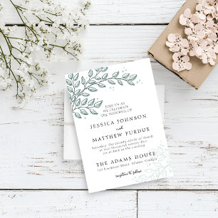 Eucalyptus Greenery Boho Elegant Wedding Invitation