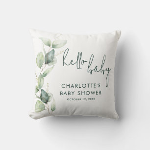Eucalyptus Greenery Botanical Baby Shower Cushion