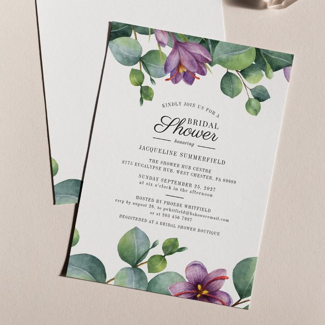 Eucalyptus Greenery Botanical Bridal Shower Invitation (Creator Uploaded)