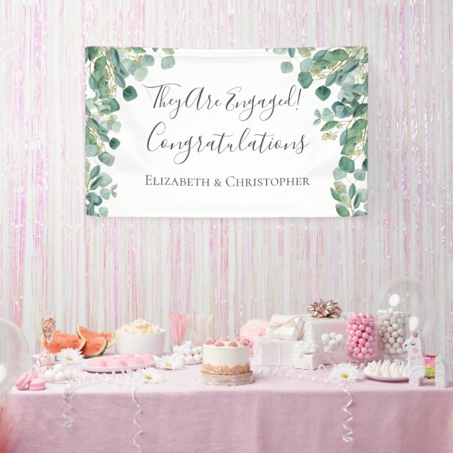 Eucalyptus Greenery Botanical Engagement Banner (Party)