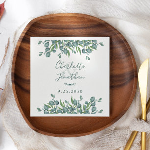 Eucalyptus Greenery Botanical Foliage Wedding Napkin