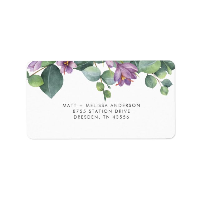  Eucalyptus Greenery Botanical Modern Label (Front)
