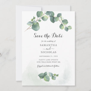 Eucalyptus Greenery Botanical Save The Date