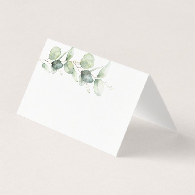 Eucalyptus Greenery Botanical Wedding  Place Card (Front)