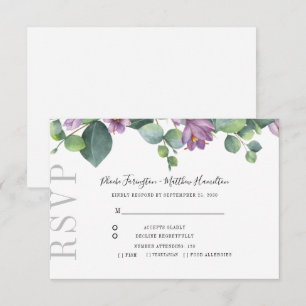 Eucalyptus Greenery Botanical Wedding RSVP Card