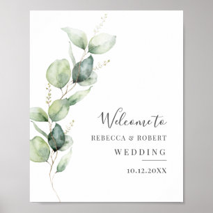 Eucalyptus Greenery Botanical Wedding Welcome Poster