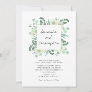 Eucalyptus Greenery Botanicals Wedding Invitation