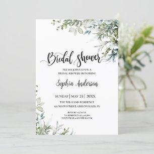 Eucalyptus Greenery Bridal Shower Boho Rustic  Invitation