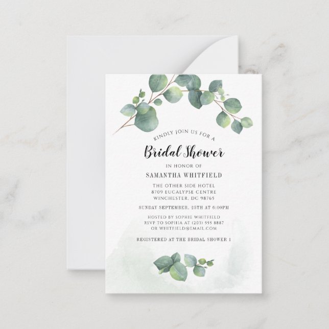 Eucalyptus Greenery Bridal Shower Botanical Card (Front)