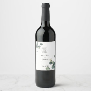 Eucalyptus Greenery Bridal Shower Couples  Wine Label