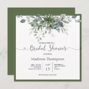 Eucalyptus Greenery Bridal Shower Invitation