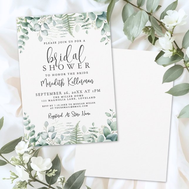 Eucalyptus Greenery Bridal Shower Invitation (Eucalyptus Greenery Bridal Shower Invitation)