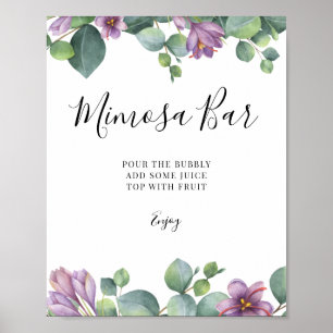 Eucalyptus Greenery Bridal Shower Mimosa Bar Sign