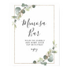 eucalyptus greenery bridal shower mimosa bar sign