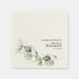 Eucalyptus Greenery Bridal Shower Paper Napkin