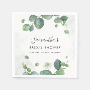 Eucalyptus Greenery Bridal Shower Paper Napkin