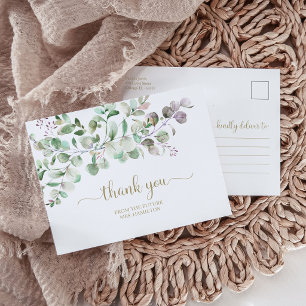 Eucalyptus Greenery Bridal Shower Thank You Card