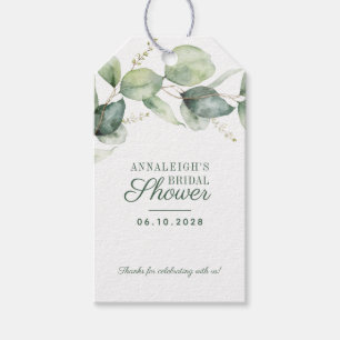 Eucalyptus Greenery Bridal Shower Thank You Favour Gift Tags