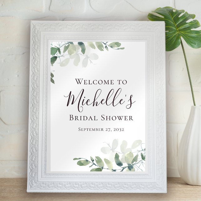 Eucalyptus Greenery Bridal Shower Welcome Poster (Creator Uploaded)