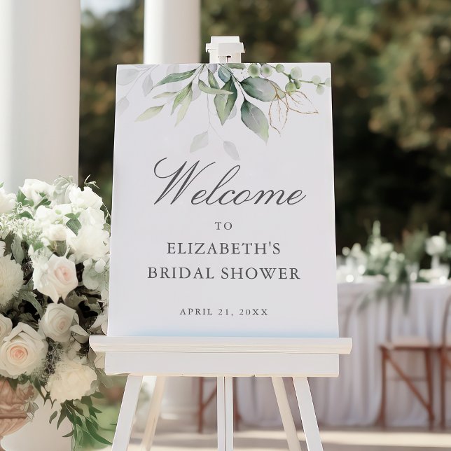 Eucalyptus Greenery Bridal Shower Welcome Sign (Creator Uploaded)