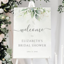 Eucalyptus Greenery Bridal Shower Welcome Sign