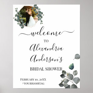 Eucalyptus Greenery Bridal Shower Welcome Sign