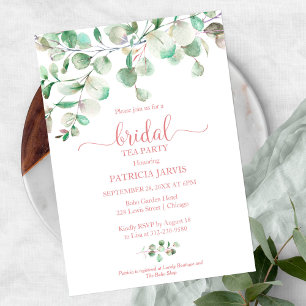 Eucalyptus Greenery Bridal Tea Party Invitation