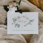 eucalyptus greenery bridesmaid thank you card<br><div class="desc">watercolor greenery design 
The text and colours on this design can be edited</div>