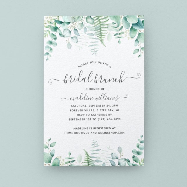 Eucalyptus Greenery Brunch Bridal Shower  Invitation (Creator Uploaded)
