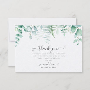 Eucalyptus Greenery Brunch Bridal Thank You  Card
