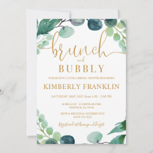 Eucalyptus Greenery Brunch & Bubbly Bridal Shower Invitation