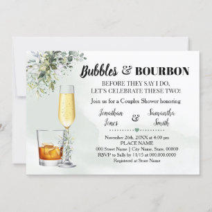 Eucalyptus Greenery Bubbles & Bourbon Shower  Invitation