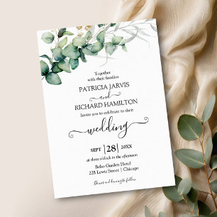 Eucalyptus Greenery Budget Wedding Invitation