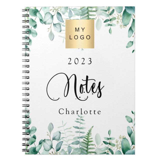 Eucalyptus greenery business logo 2023 notebook (Front)