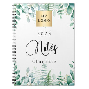 Eucalyptus greenery business logo notebook