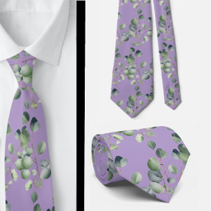 Eucalyptus Greenery Classic Formal Floral Neck Tie