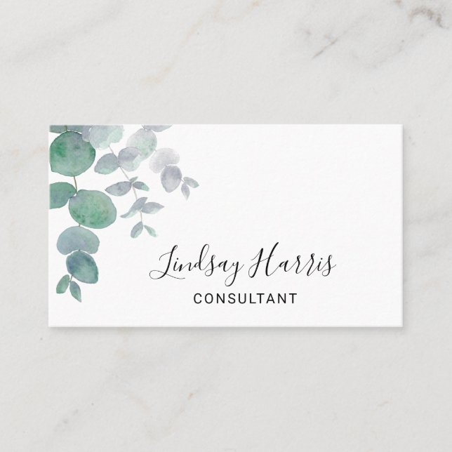  Eucalyptus Greenery Consultant Business Card (Front)