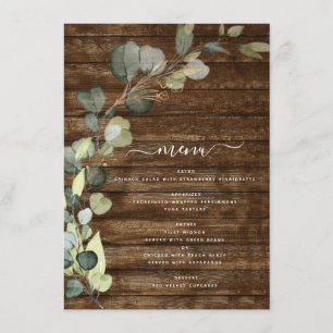 Eucalyptus Greenery Country Rustic Wood Menu