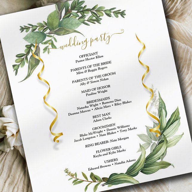 Eucalyptus Greenery Custom Photo Wedding Program (Creator Uploaded)
