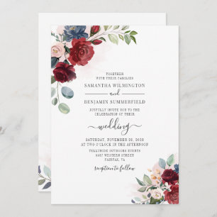Eucalyptus Greenery Dusty Blue Botanical Wedding Invitation