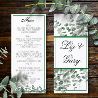 Eucalyptus Greenery Elegant Botanical Boho Menu