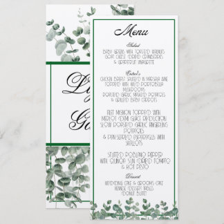 Eucalyptus Greenery Elegant Botanical Boho Menu