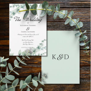Eucalyptus Greenery Elegant Botanical Wedding  Invitation