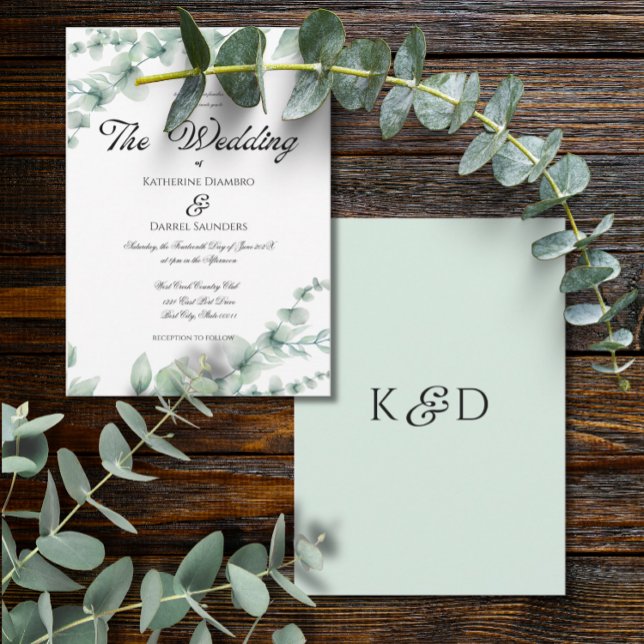 Eucalyptus Greenery Elegant Botanical Wedding  Invitation (Creator Uploaded)